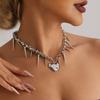 Jewelry Sweet Cool Metal Irregular Beaded Love Tapered Collarbone Chain Necklace Female