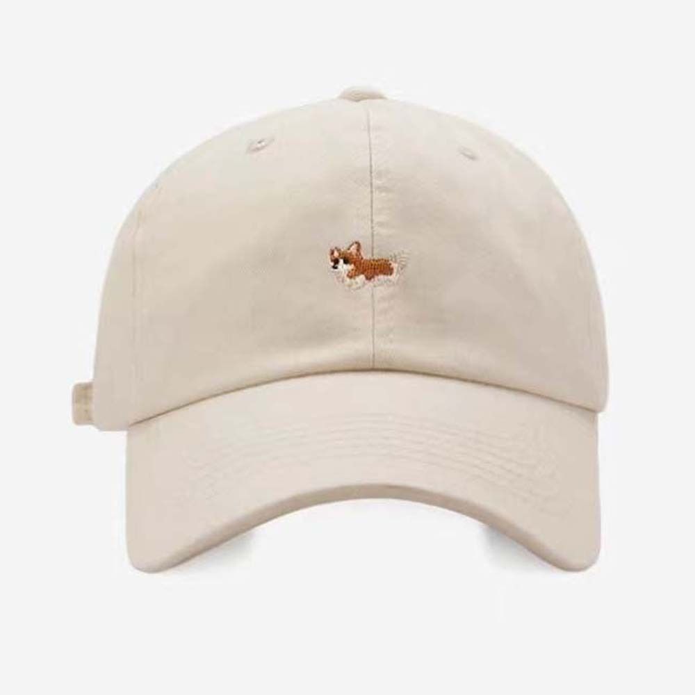 Breathable Women Baseball Hat Dog Embroidered Peaked Cap Fashion Men Sunshade Hat Outdoor