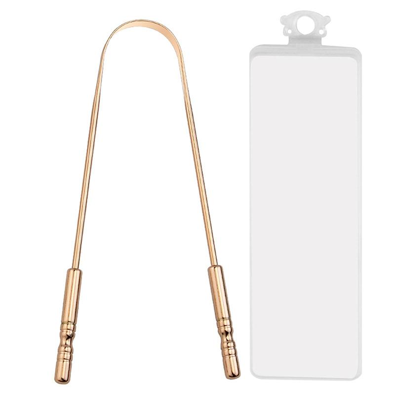 1 шт. Скребок для языка из нержавеющей стали U-образной формы Металлический для свежего дыхания Очищающий с покрытием Щетка для языка Инструменты для ухода за полостью рта