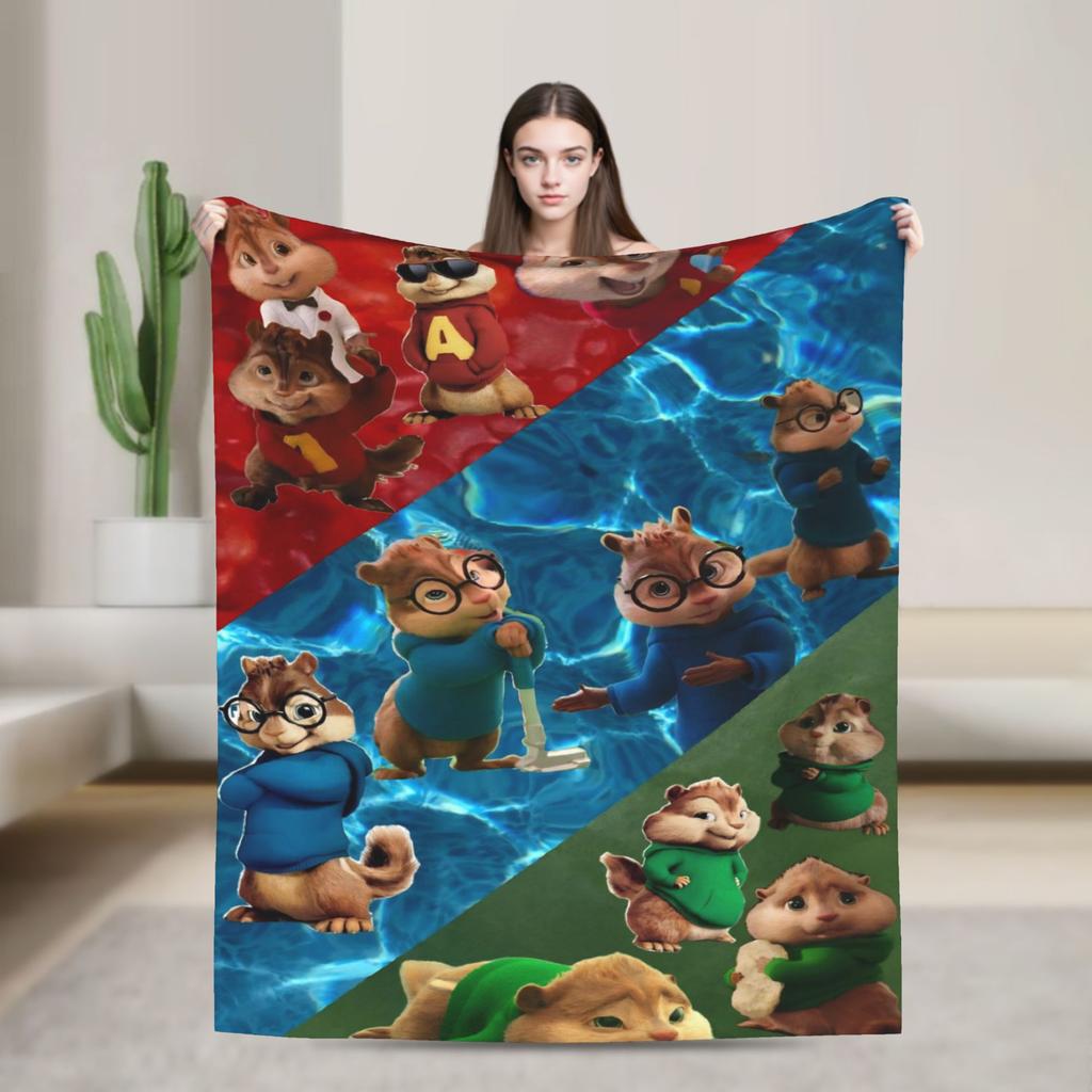 Alvin and the Chipmunks Blanket Multi-size Cozy and Lightweight Throw Blankets for Couch Sofa and Bed