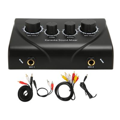 Караоке Звуковой Микшер Профессиональный Plug and Play 2 Микрофона Микрофонный Предварительный Усилитель Для Домашнего Кинотеатра