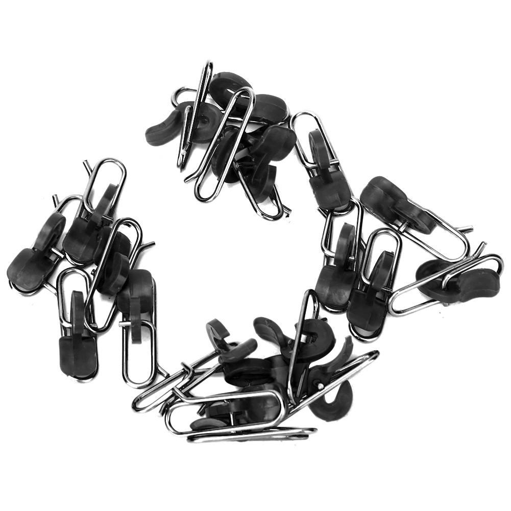 30 шт. прочных приманок из полиэтилена, зажимов для приманки, рыболовных крючков, аксессуаров для разъединения(черный)