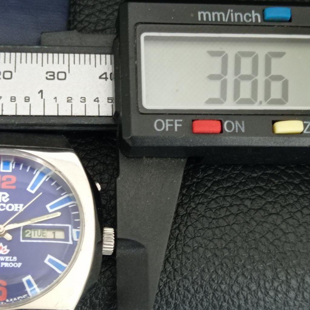 АВТОМАТИЧЕСКИЕ ВИНТАЖНЫЕ МУЖСКИЕ ЧАСЫ RICOH R31 ЯПОНИЯ С СИННИМ ЦИФЕРБЛАТОМ a707638-1