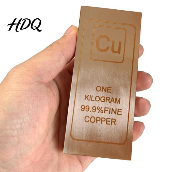 Solid Copper Collectible Bar Ornament High Purity Decorative Ingot Natural Decor Table Display Art