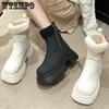 Thick Soled Fleece Warm Short Snow Boots for Women Lamb Fleece Slimming Boots Anti Slip Cotton Boots