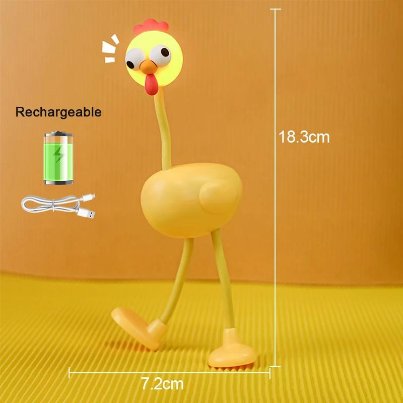 Mini Chicken Night Light Adjusting Table Lamp Portable Reading Light Easy Fixed Octopus Tentacles Desktop Fun Pieces Toy Lamp