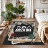 Green Day Print Crystal Velvet Plush Rug Wear?Resistant Anti?Slip Floor Mat For Indoor Household Decoration