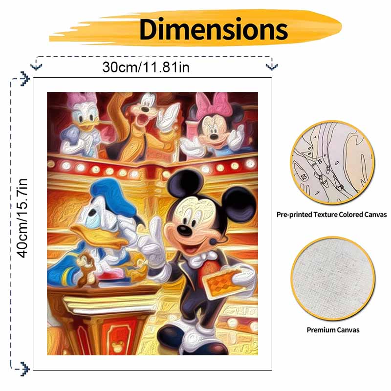 Disney Digital Oil Painting Art Kit Mickey Mouse Donald Duck Goofy Minnie Daisy Chip Dale Hand Filled Home Decor