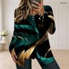Women Plus Size Dark Purple Halloween Printed Square Neck Long Sleeve Faux Two Piece T Shirt