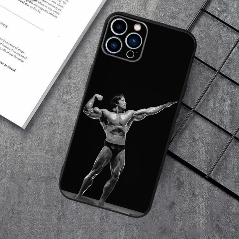 Arnold Schwarzenegger Fitness Phone Case For Apple iPhone 15,14,13,12,11,XS,XR,X,8,7,Pro,Max,Plus,mini Silicone Black Cover