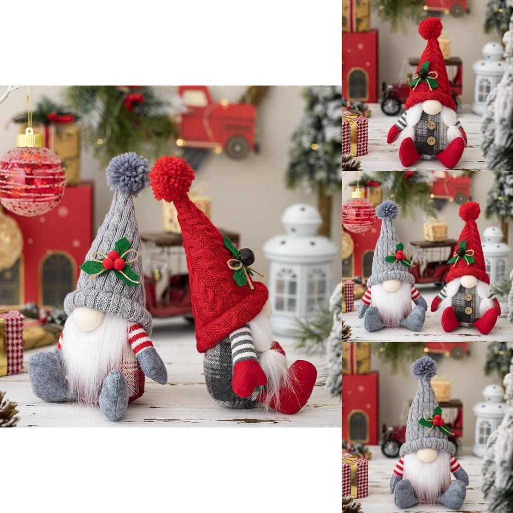 Charming American Country Style Sitting Gnome Plush Doll For Festive Home Decor