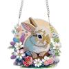 Easter Bunny Wreath Special Shape 5D DIY Алмазная Живопись Точки Подвеска DIY Алмазное Искусство Набор Подвесок Алмазная Живопись Украшения