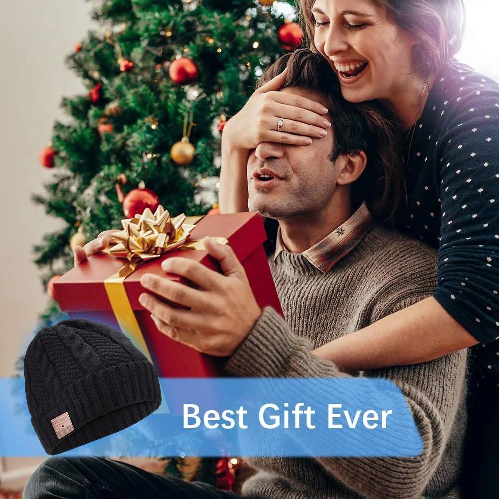 3 In 1 Bluetooth 5.0 Music Beanie Set Winter Hat Earflap Neck Gaiter Scarf Gloves Birthday Gift for