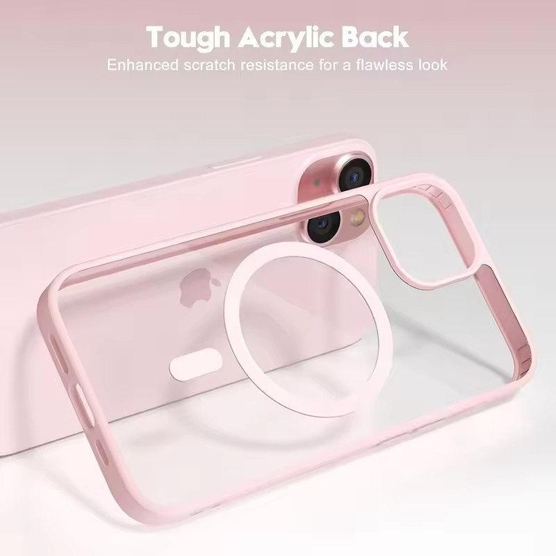Роскошный прочный магнитный чехол Magsafe Hard Case для iPhone 16 15 14 13 12 11 Pro Max Plus прозрачный матовый тонкий противоударный чехол