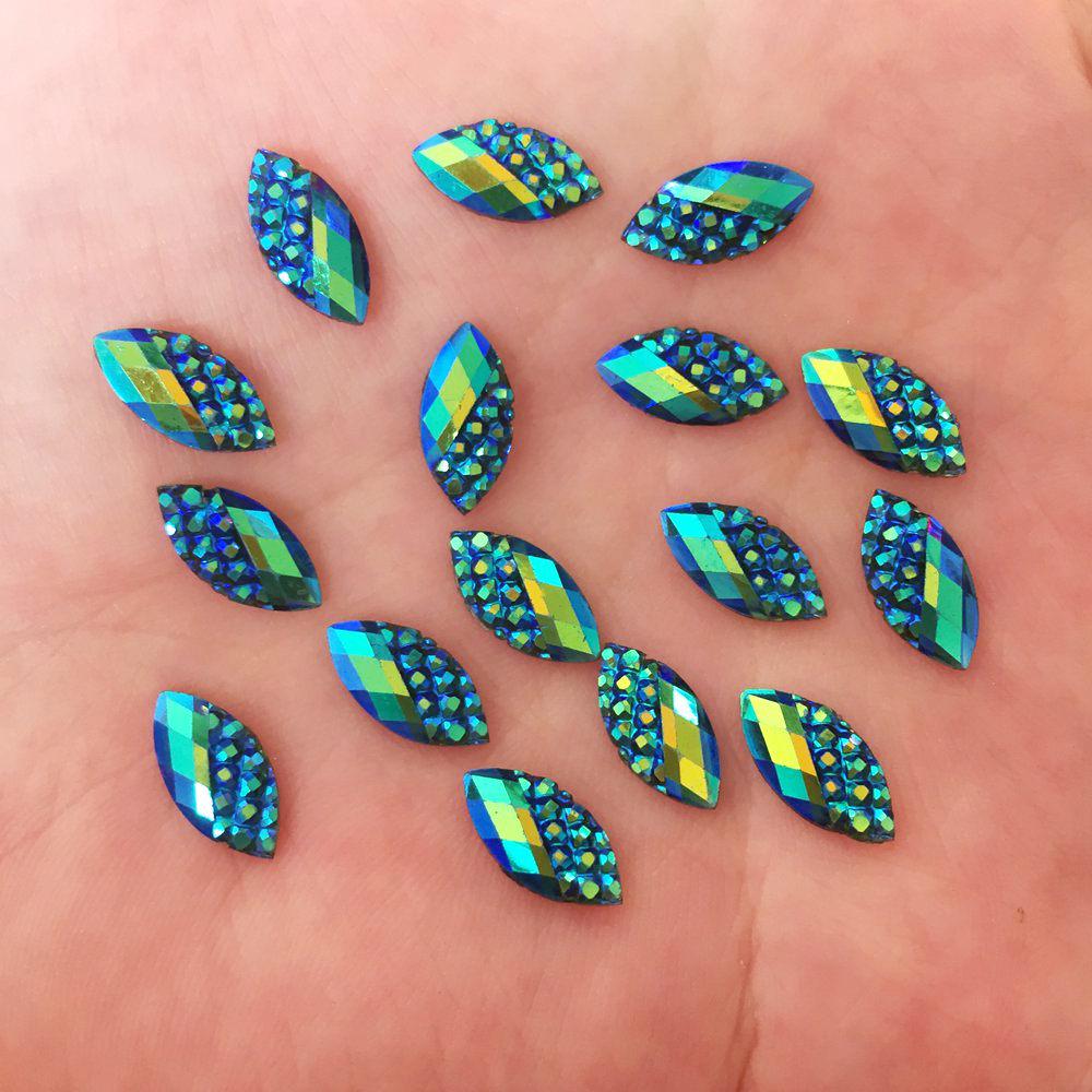 DIY 100 шт. 6*12 мм AB конский глаз смолы черепаха с плоской задней частью горный хрусталь свадебные поделки