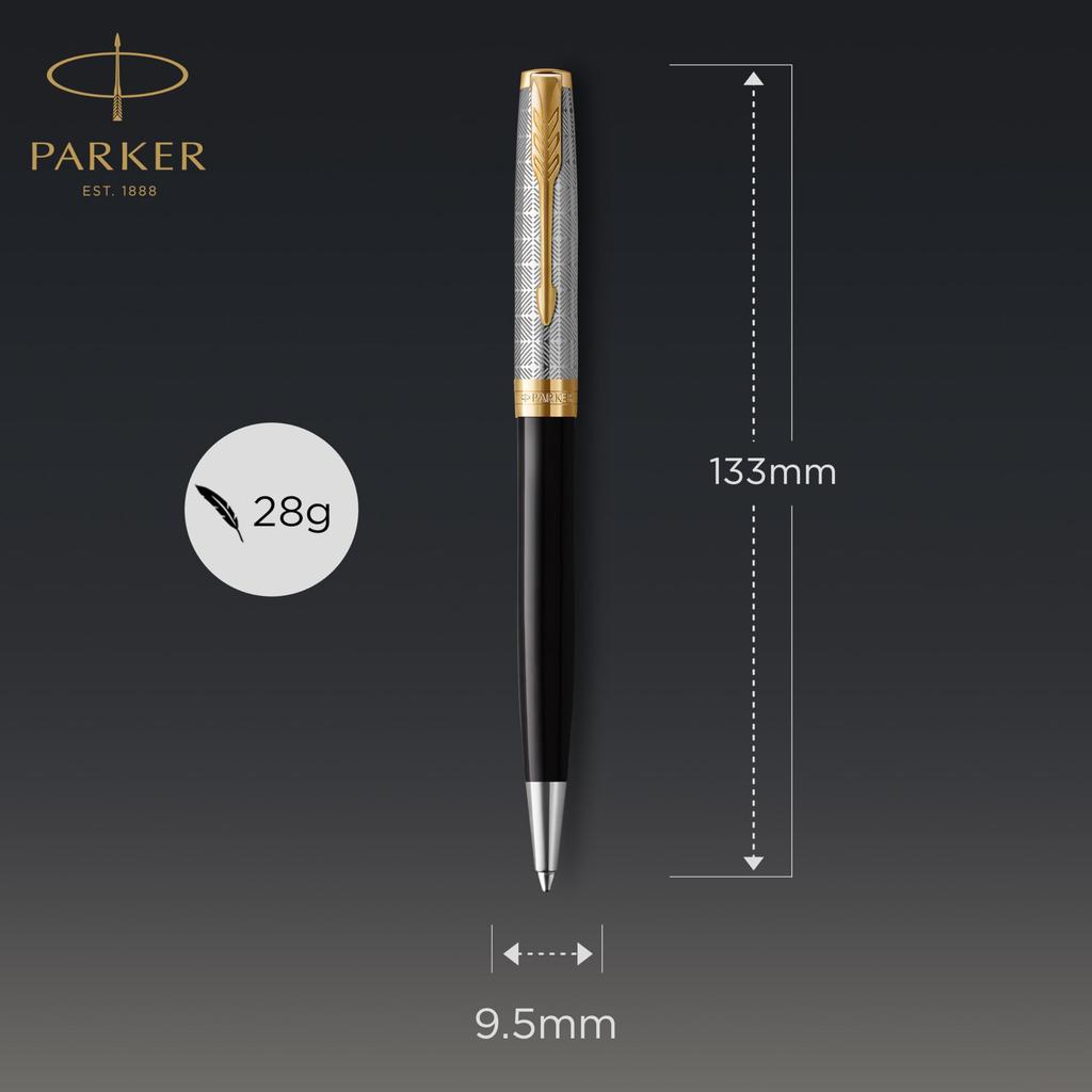 Parker Sonnet Premium Металл Черный GT Шариковая ручка Средний Подарок Официальный Номер продукта 2119787 & Ручка, Перо, На основе масла, В коробке, Импортный,