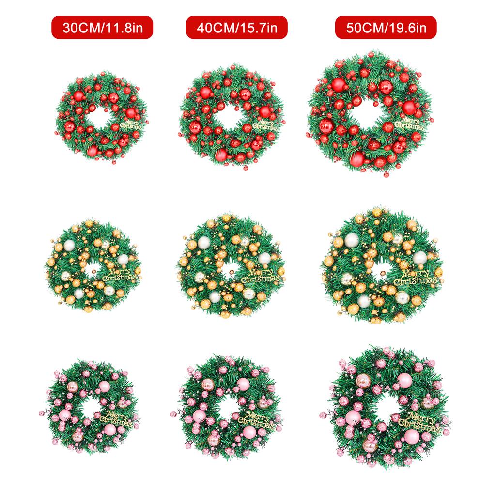 Рождественские венки для входной двери 19,7-дюймовый искусственный рождественский венок Рождественские шаровые украшения