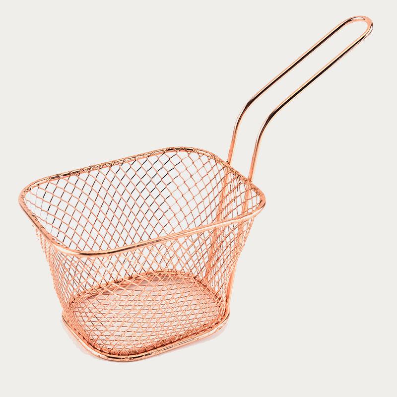 Stainless Steel French Fry Frying Basket with Oil Separator and Draining Rack