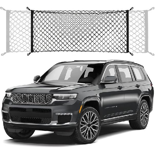Сетчатый органайзер в багажник, стиль конверт, совместимый с Jeep Grand Cherokee New 2025 2024, Grand Cherokee L 2025 2024 (Как 5-местные, так и 7-местные) Нейлоновый автомобильный внедорожник