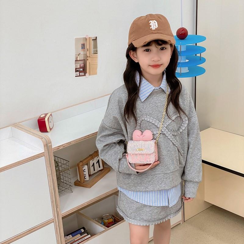 Foreign Style Princess Shoulder Bag Cute Bow Fashion Sequins Girls Oblique Span Bag Mini Chain Children'S Bag