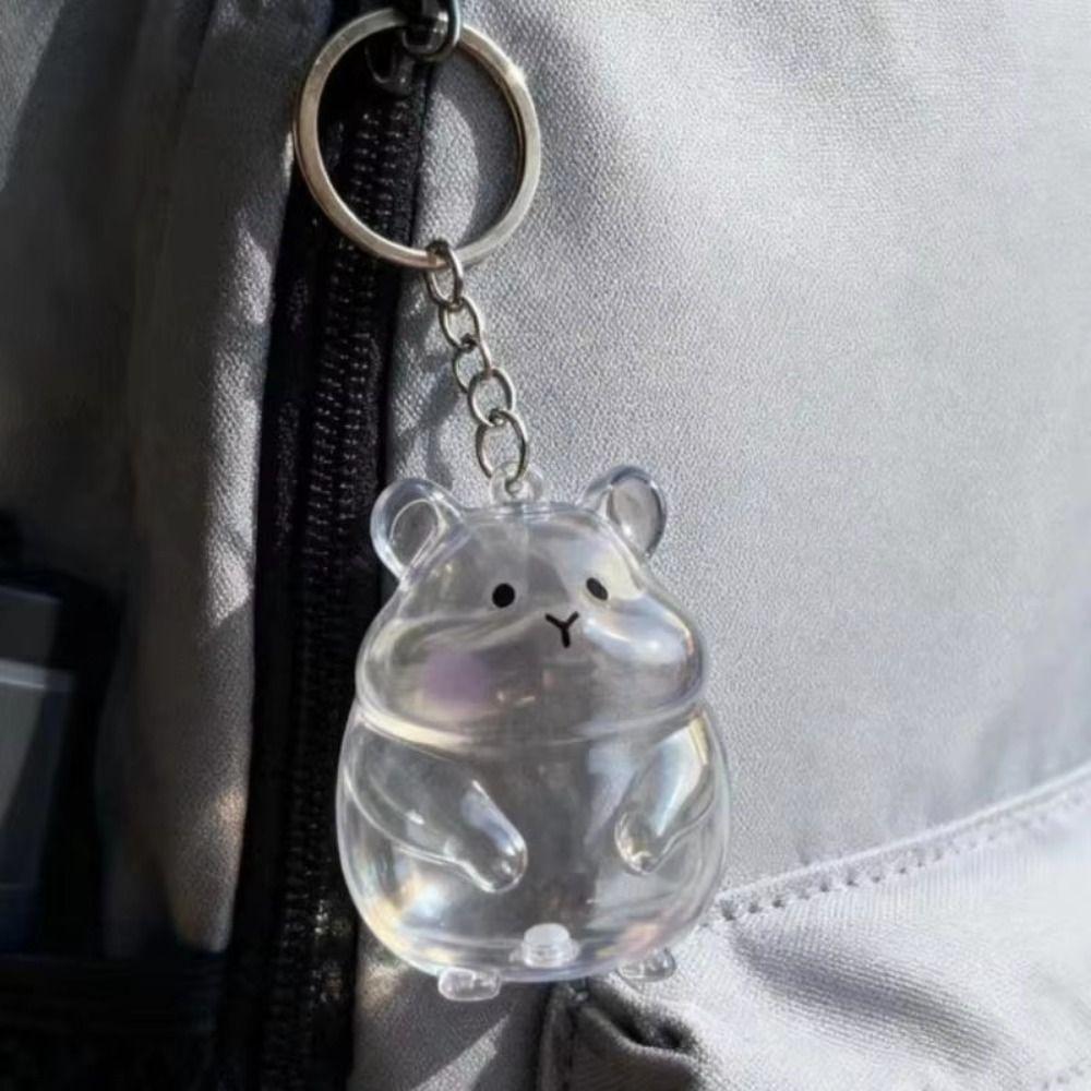 Transparent Acrylic Keychain Cat Hair Storage Capsule Hamster Hair Storage Memorial Key Ring
