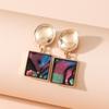 Colorful Fan-shaped Earrings for Women with a Simple and Personalized Temperament Earrings with Various Shapes and Studs Aluminium