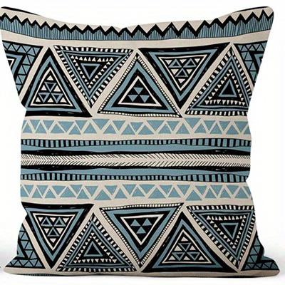 Geometric & Floral Pattern Double-Sided Printed Pillow Cover Short Plush Suitable Living Rooms Bedrooms Sofa Throw Cushion Cover