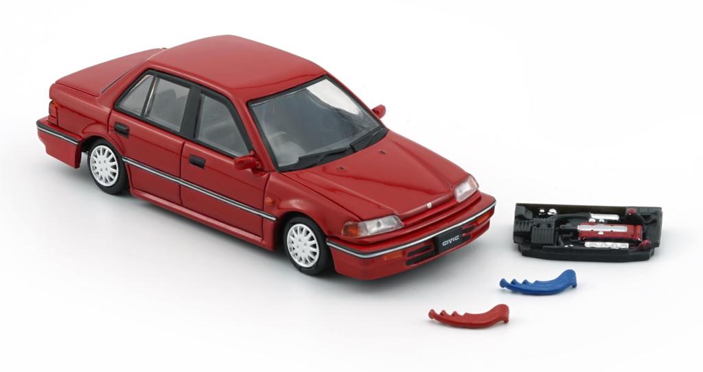 BM CREATIONS Honda Civic EF2 1991 Красный Завершенный продукт 1/64 (Правый руль)