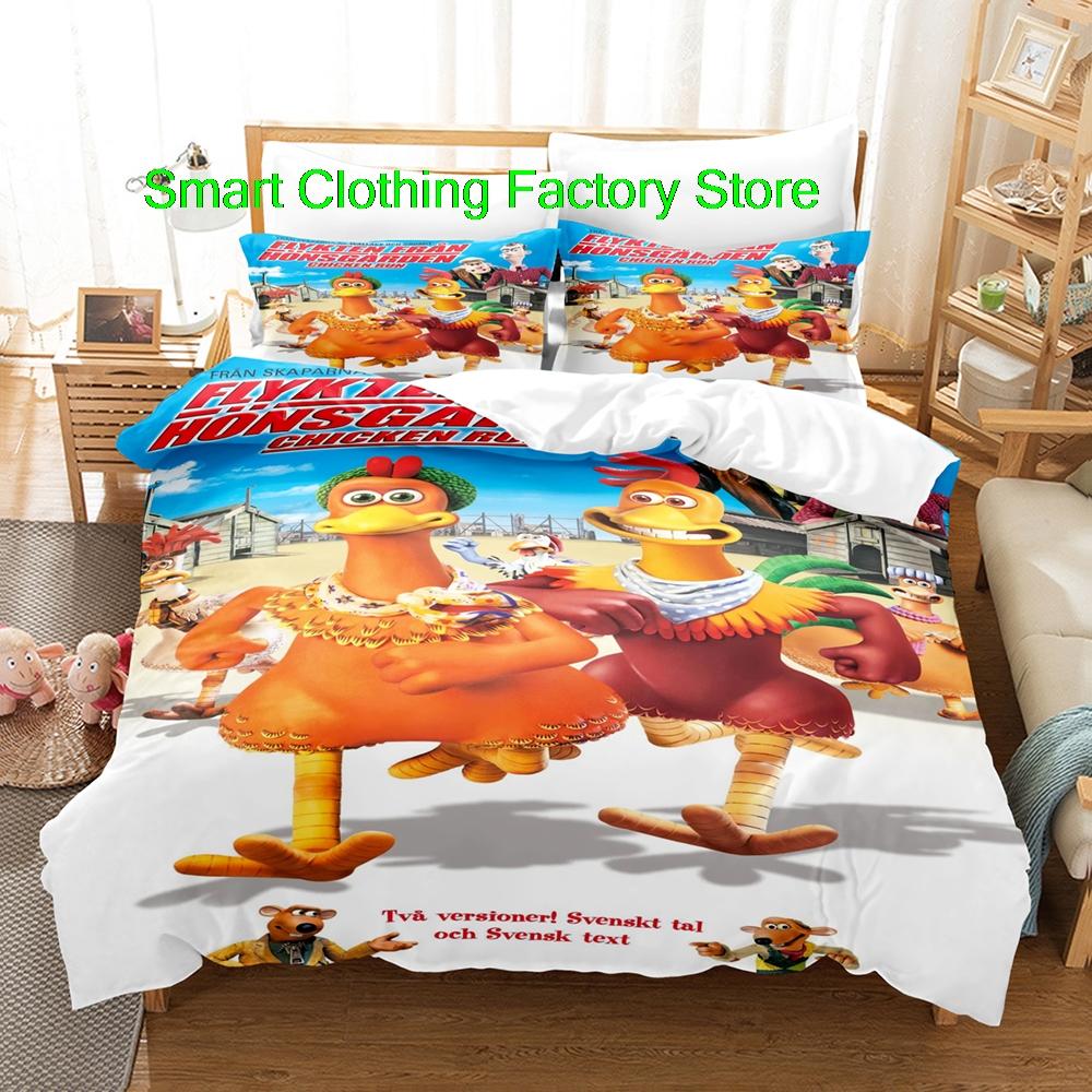 Chicken Run Bedding Set Single Twin Full Queen King Size Bed Set Teenagers Bedroom Duvetcover Sets Fashion Bed Sheet Set