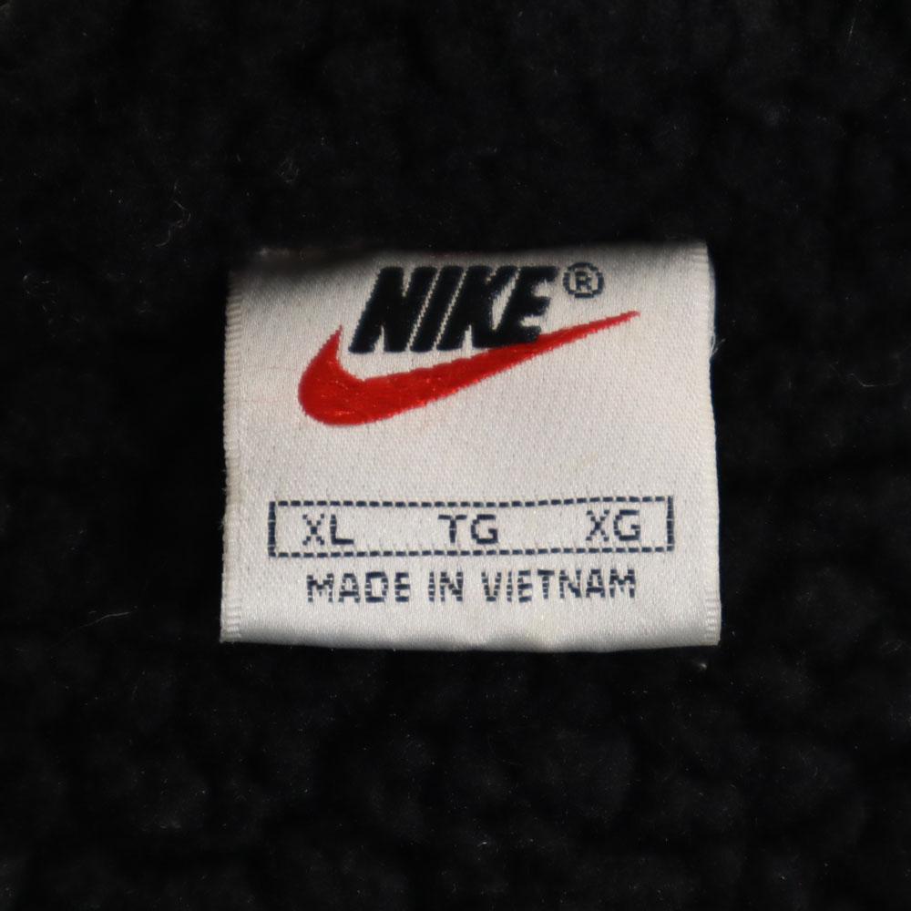 Nike 90-е 00-е Белый ярлык Старый логотип на спине Куртка для разминки XL черная Подкладка на спине Мужская Б/У
