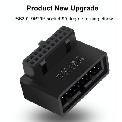 USB 3.0 20/19-контактный разъем «папа-мама» внутрь и наружу, угол 90 градусов, адаптер преобразователя расширения для материнских плат, адаптер основной платы компьютера