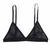 Women Sexy Lingerie See Through Bras Tops O-ring Sheer Mesh Triangle Bralette Wirefree Unlined Bra Female Underwear Nightwear