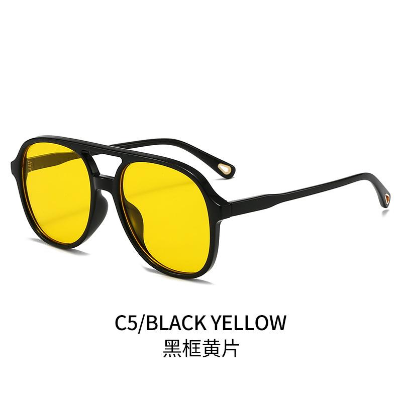 Double-beam oval-shaped sunglasses, PC lenses, outdoor sunglasses