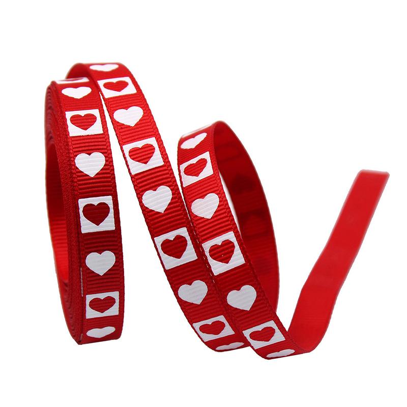 9 мм для выпечки торта жаккардовый принт любовь DIY принадлежности для украшения букета ко Дню святого Валентина 5 ярдов подарочная упаковка полиэстеровая лента
