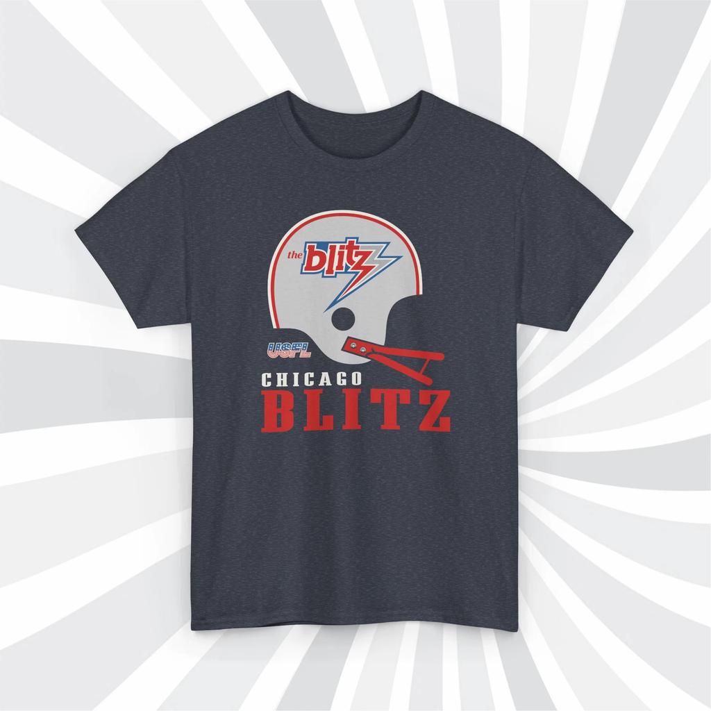Chicago Blitz 1983 USFL Vintage Football Navy Heather T shirt - Bears