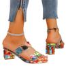 Обувь для женщин 2024 года, модные женские тапочки, летние разноцветные туфли с открытым носком и толстым каблуком, большой размер 43, пляжные тапочки для женщин