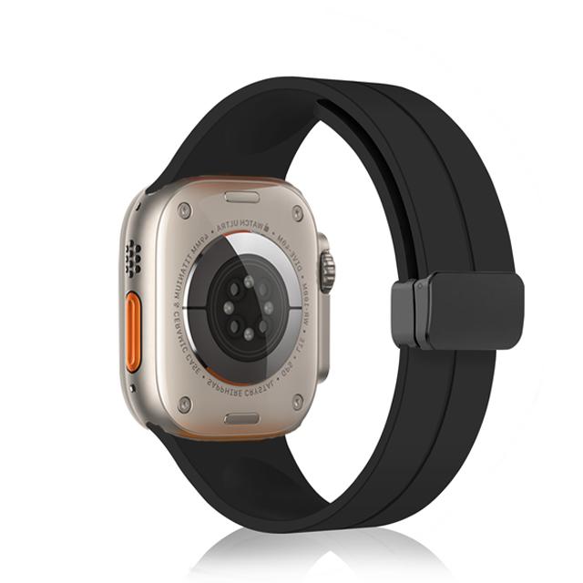 Strap For Apple watch ultra 3 2 band 44mm 45mm 49mm 40mm 41mm 46mm Magnetic Silicone Bracelet correa iWatch Series 8 se 9 10 11