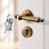 Vintage European Split Door Lock Handle Aluminum Zinc Alloy Silent Lever Lock With Keys Fit 35-45mm Bedroom Wooden Door Multi Color