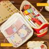 Hand-held Cartoon House Pen Bag PU Leather Waterproof Food Fruit Burger Cow PU Stationery Bag Large Capacity Big House Shape