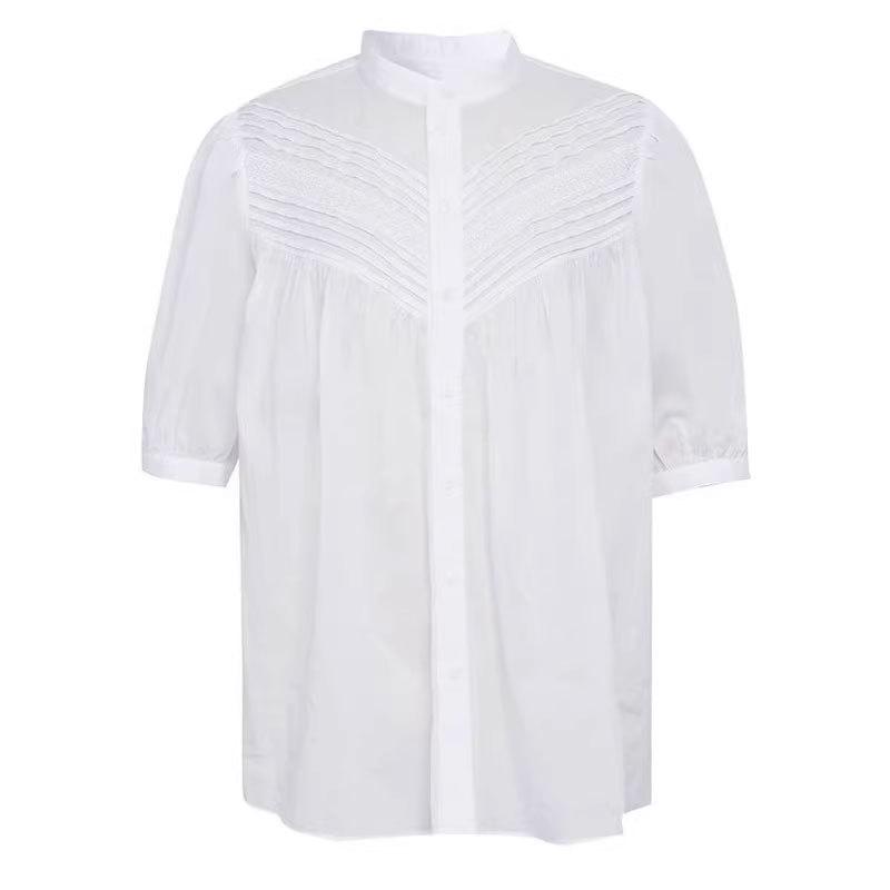 Shopping mall 1116 summer new women's clothing loose white sweet age-reducing cotton short-sleeved shirt 1111971