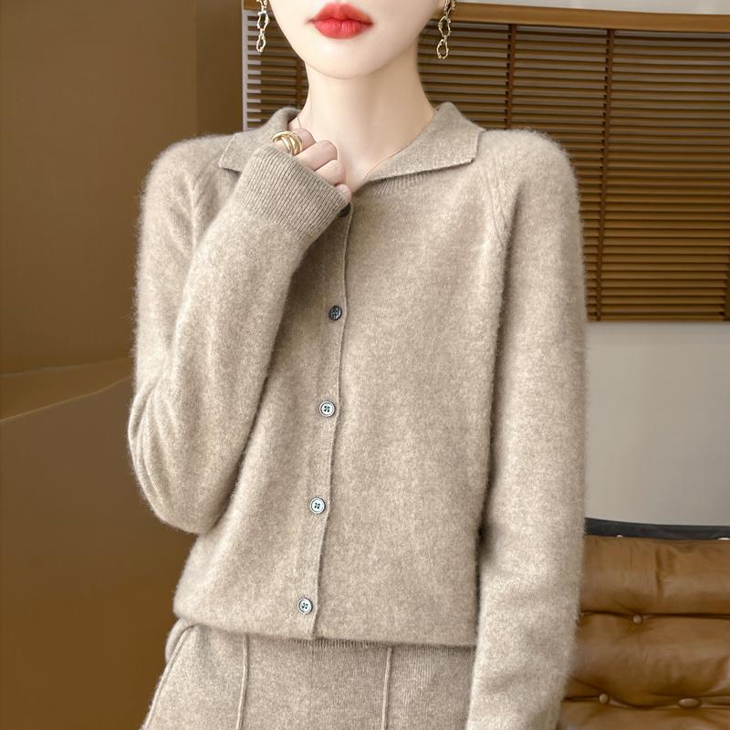 Женский кашемировый кардиган Qinghe кашемир 30% кашемир 70% шерсть осенне-зимний кашемировый кардиган мягкий и теплый