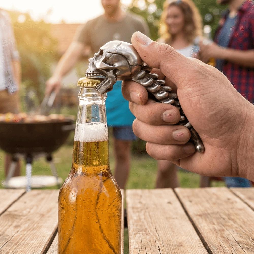 Smooth Skull Bottle Opener Stainless Steel Novelty Bottle Opener Beer Can Opener Halloween Party