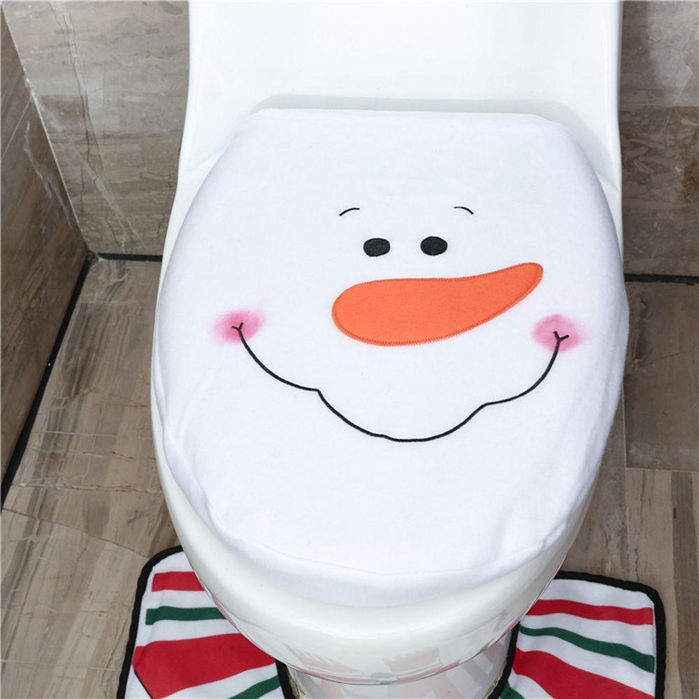 Set Decorative Products Christmas Decorations Toilet Mat Toilet Case Toilet Seat Cover Rug Set