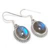 Natural Labradorite Gemstone 925 Solid Sterling Silver Gift Earring 1.25" A7h56