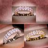 European and American Luxury Charm Oval Ring Women's Super Flash Zircon Jewelry Index Finger Ring