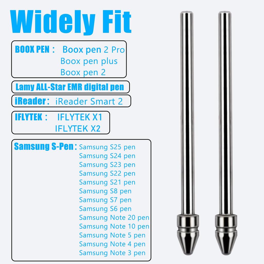 Универсальное Fit Fine Титановый сплав Тонкий кончик пера для BOOX Pen 2 Lamy Цифровая шариковая ручка Замена 2 шт. Износостойкий Pro, iReader, IFLYTEK,