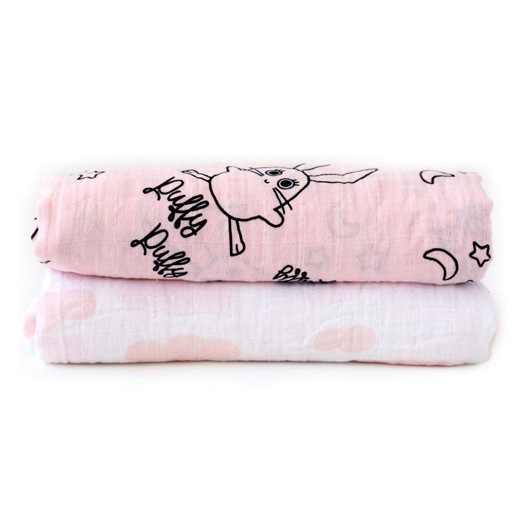 Milk&Moo Набор из 2 пеленальных одеял Chancin Baby Muslin, 100% хлопок, ультрамягкий