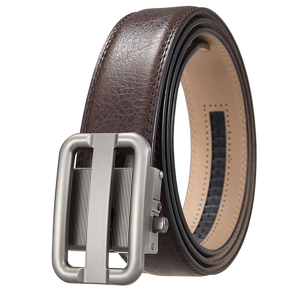 Мужской ремень с автоматической пряжкой, деловой ремень из коровьей кожи, повседневный ремень Ly36-561958-1