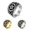 New Vintage Satanic Goat Pentagram Stainless Steel Ring for Men Party Jewelry