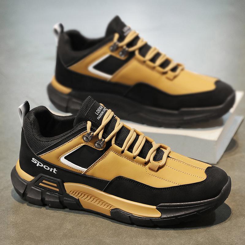 Мужские 2025 весна новые мужские нескользящие платформенные походные туфли низкие спортивные кеды модные повседневные рабочие туфли
